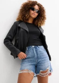 Jeans-Shorts High Waist, Low Stretch