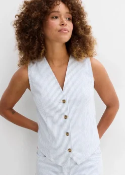 Jeansweste, gestreift