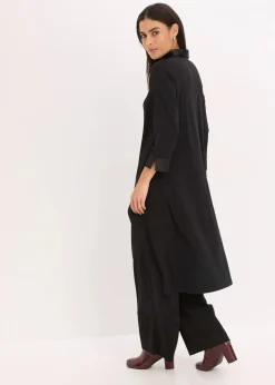 Jersey Bluse mit Satinbesätzen