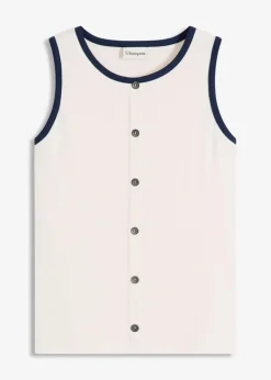 Jersey Tanktop mit Kontrastblende