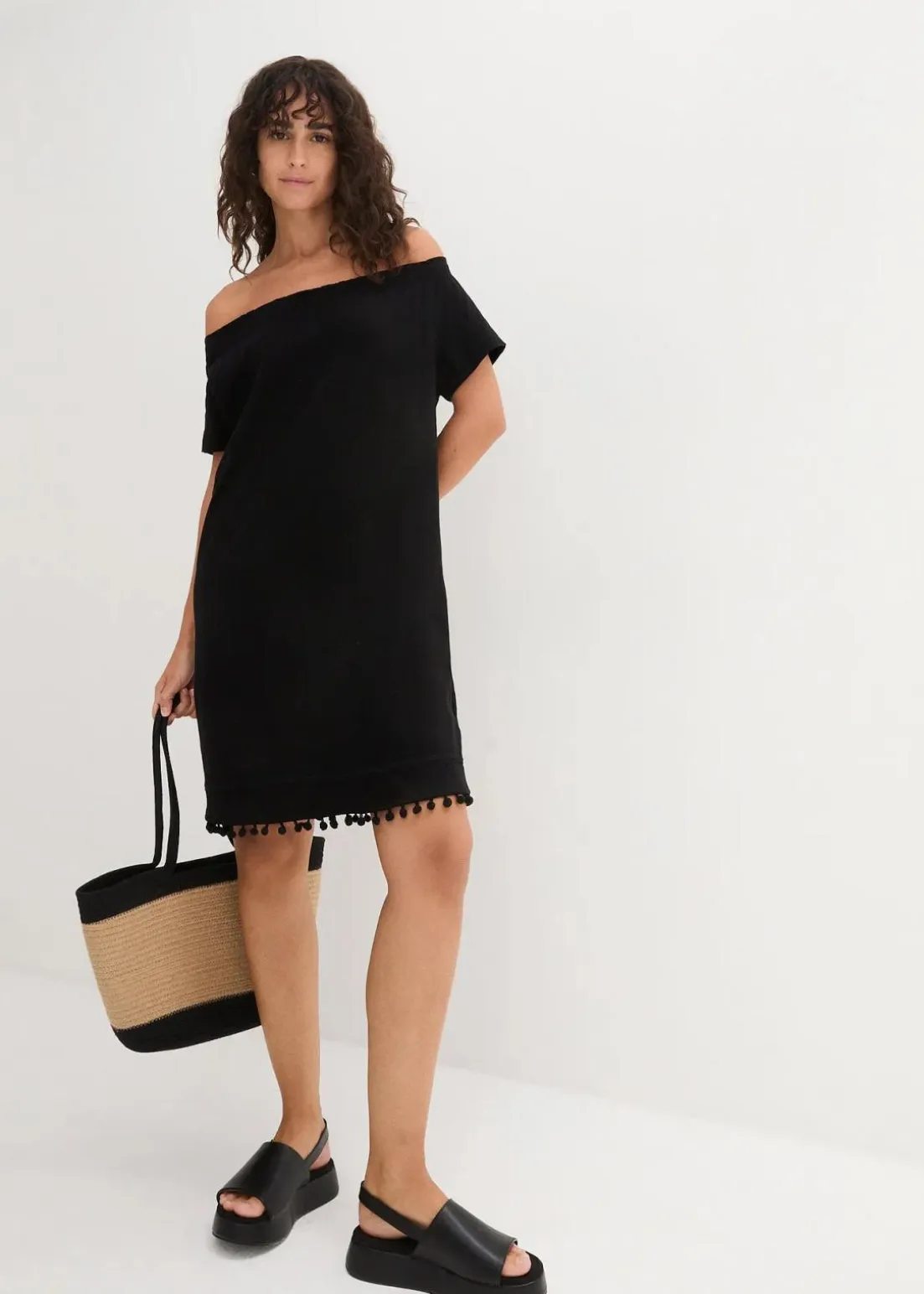 Jersey-Carmenkleid aus reiner Baumwolle