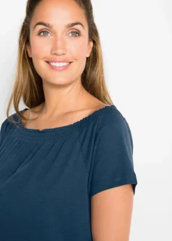 Jersey-Carmenkleid aus reiner Baumwolle