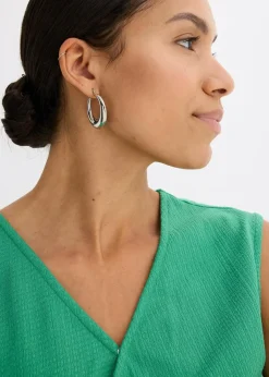 Jerseycrepe-Shirt in Wickeloptik