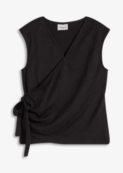 Jerseycrepe-Shirt in Wickeloptik