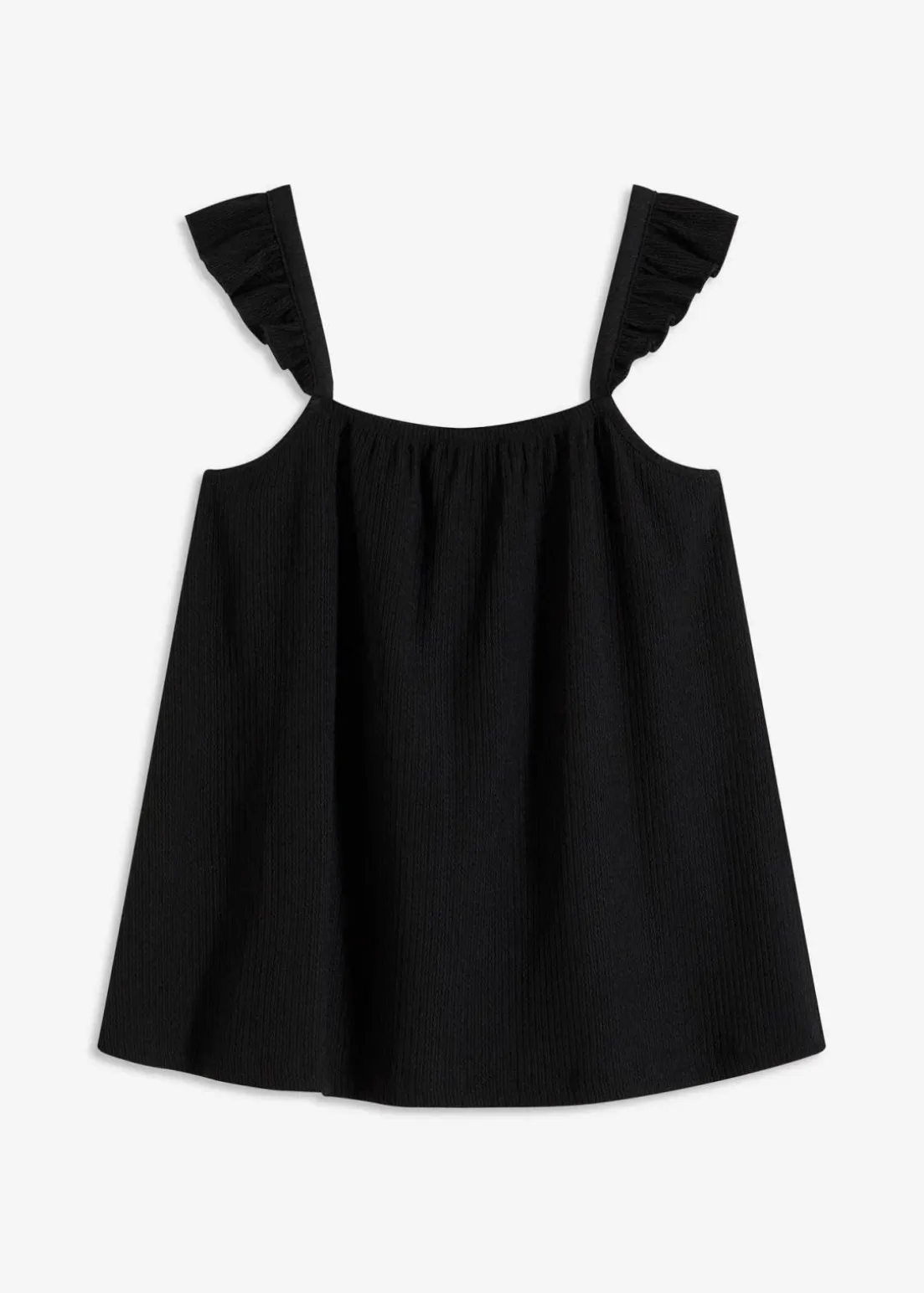 Jerseycrepe-Top mit Volant-Träger