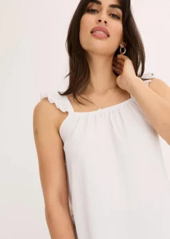 Jerseycrepe-Top mit Volant-Träger