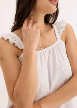 Jerseycrepe-Top mit Volant-Träger