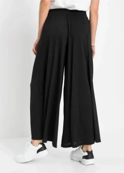 Jersey-Culotte mit weitem Bein