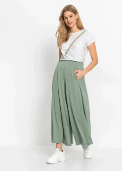 Jersey-Culotte mit weitem Bein