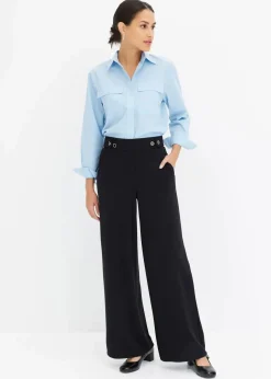 Jersey-Hose mit dekorativem Riegel