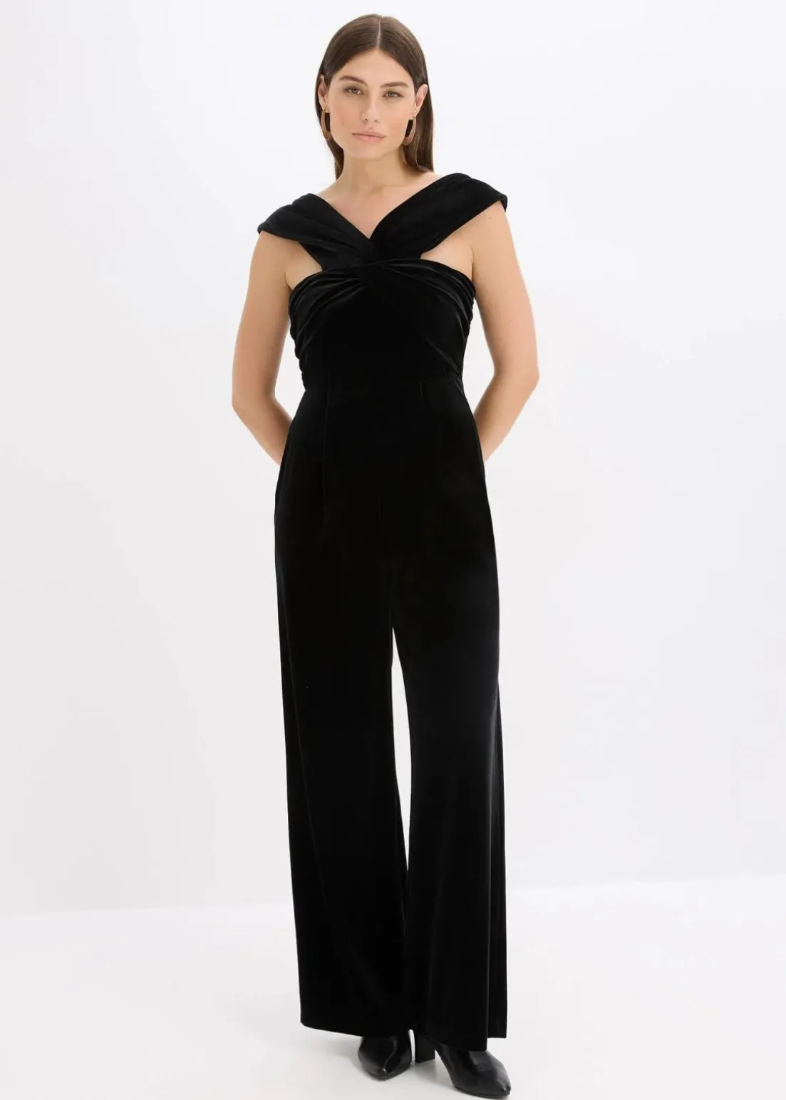Jersey-Jumpsuit aus fließendem Samt