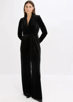 Jersey-Jumpsuit aus fließendem Samt