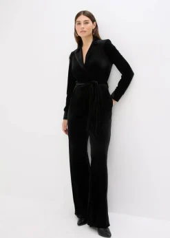 Jersey-Jumpsuit aus fließendem Samt