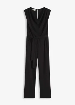 Jersey-Jumpsuit mit Schulterpolster