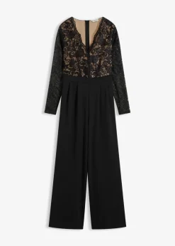 Jersey-Jumpsuit mit Spitze