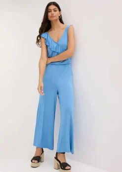 Jersey-Jumpsuit mit Volant