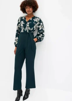 Jersey-Jumpsuit mit Wickeloptik