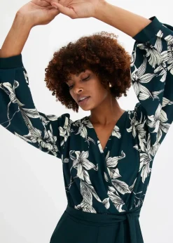 Jersey-Jumpsuit mit Wickeloptik