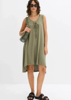 Jerseykleid mit Schnürung