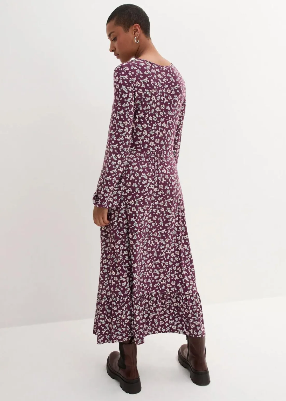 Jerseykleid aus fließendem Viskose-Mix