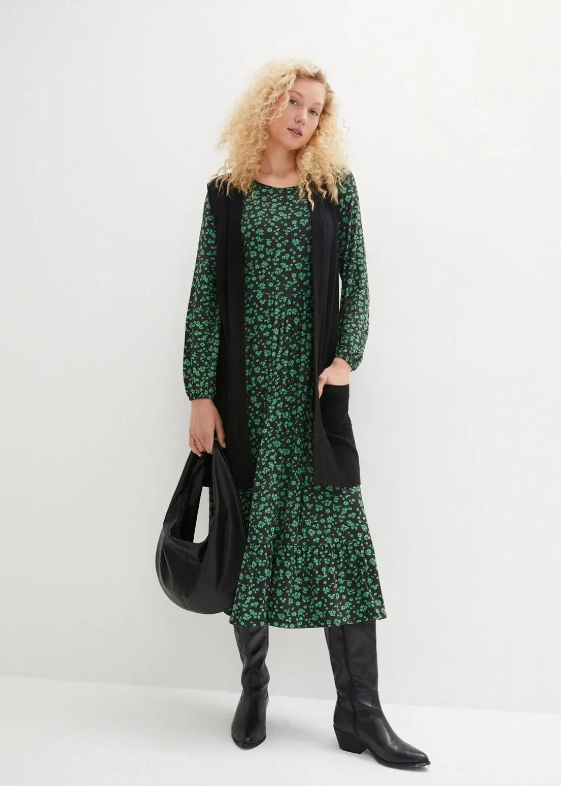 Jerseykleid aus fließendem Viskose-Mix