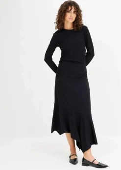 Jerseykleid mit asymmetrischem Saum