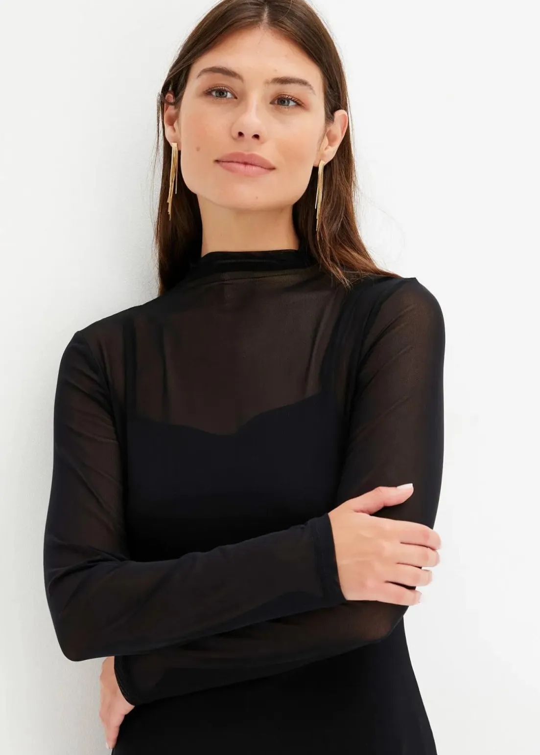 Jerseykleid mit Mesh