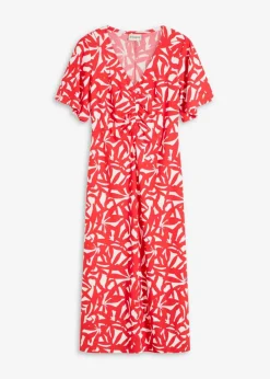 Jerseykleid mit Raffung