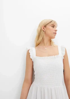 Jerseykleid mit Smok-Detail