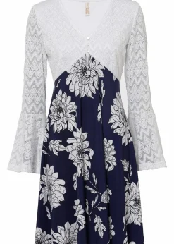 Jerseykleid mit Spitze