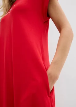 Jersey-Kleid mit Stickerei aus Viskose-Elasthan-Mix