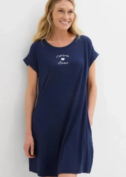 Jersey-Kleid mit Stickerei aus Viskose-Elasthan-Mix