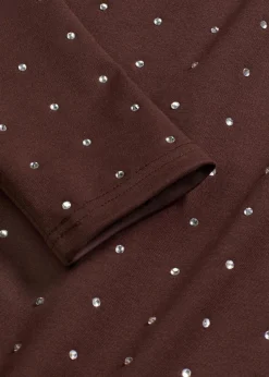 Jerseykleid mit Strass-Applikationen