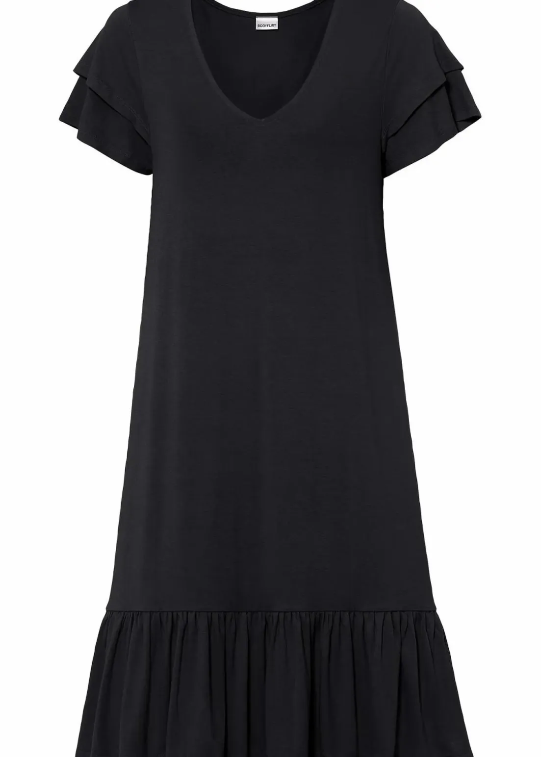 Jerseykleid mit Volant aus Viskose-Mix