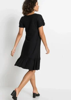 Jerseykleid mit Volant aus Viskose-Mix