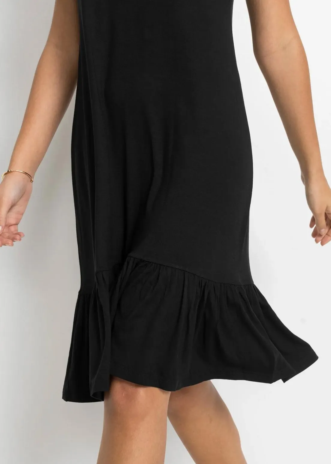 Jerseykleid mit Volant aus Viskose-Mix