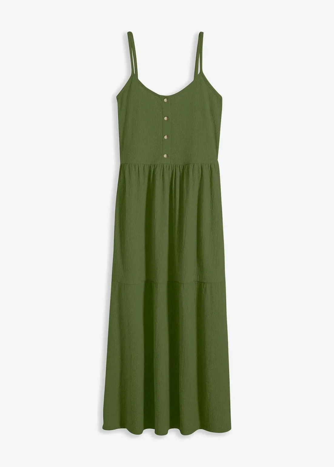 Jersey-Kleid mit Volants und dekorativer Knopfleiste