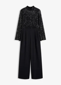 Jersey-Overall mit Pailletten