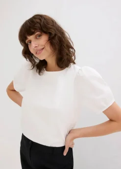 Jerseyshirt mit Ärmeln aus Baumwollpopeline