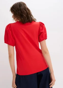 Jerseyshirt mit Ärmeln aus Baumwollpopeline