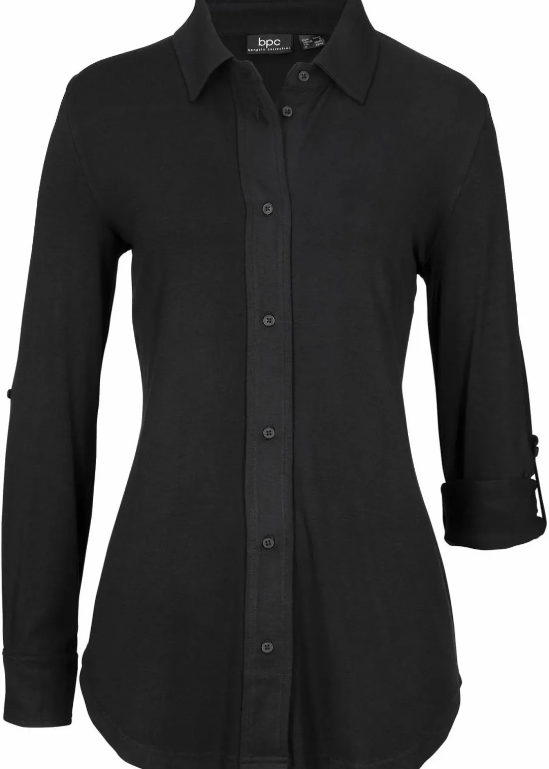 Jersey-Shirtbluse, lang