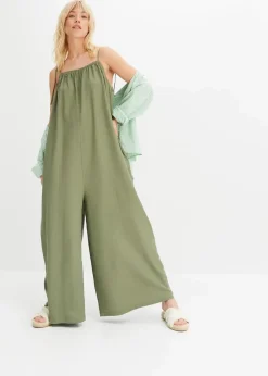 Jumpsuit aus leichtem Leinen-Viskose-Mix