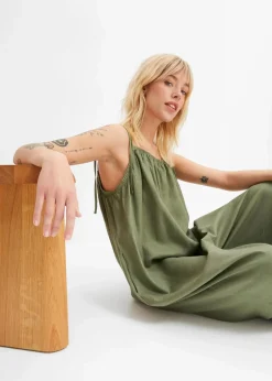 Jumpsuit aus leichtem Leinen-Viskose-Mix