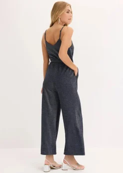 Jumpsuit aus leichter Viskose mit Glitzer