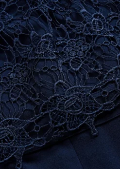 Jumpsuit aus softem Scuba mit Spitze