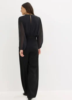 Jumpsuit mit Chiffon und Glitzer