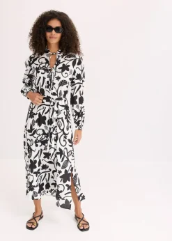 Kaftan-Kleid aus fließender Viskose