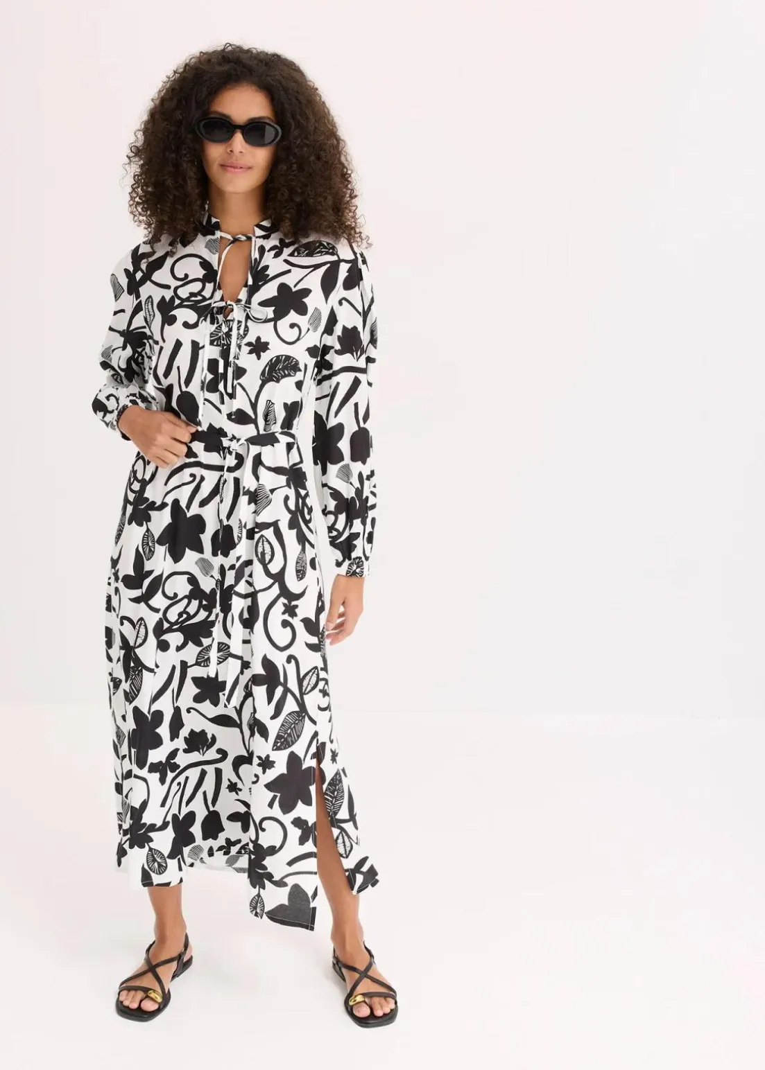 Kaftan-Kleid aus fließender Viskose