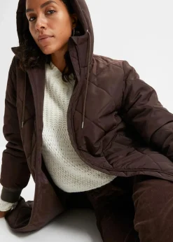 Kapuzen-Kurzmantel mit Steppung