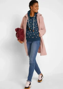 Kapuzensweatshirt mit Kordeln aus reiner Baumwolle